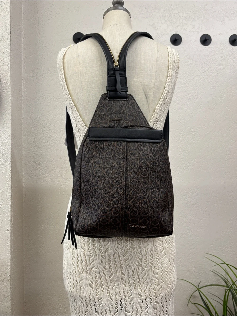 Calvin Klein Millie Signature Convertible Sling Backpack